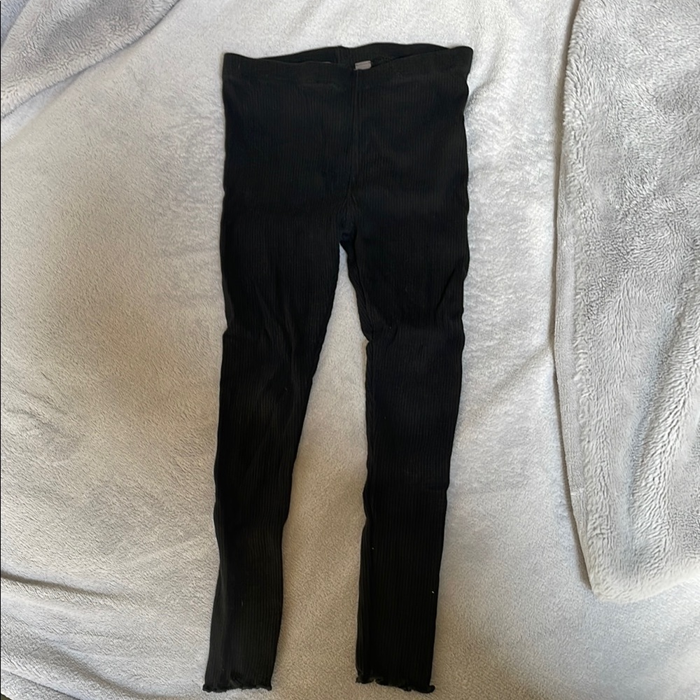 Rumi + Ryder Black Kids Ribbed Leggings